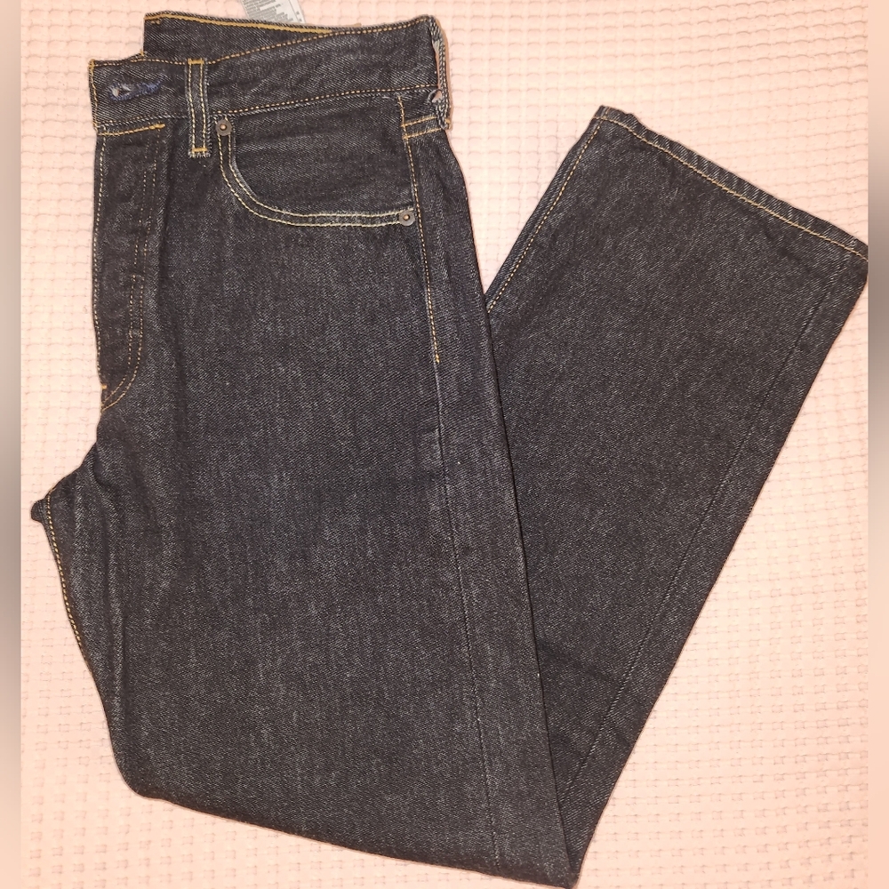 Mens Levi's 501 Black Straight Jeans Classic Denim 30x30